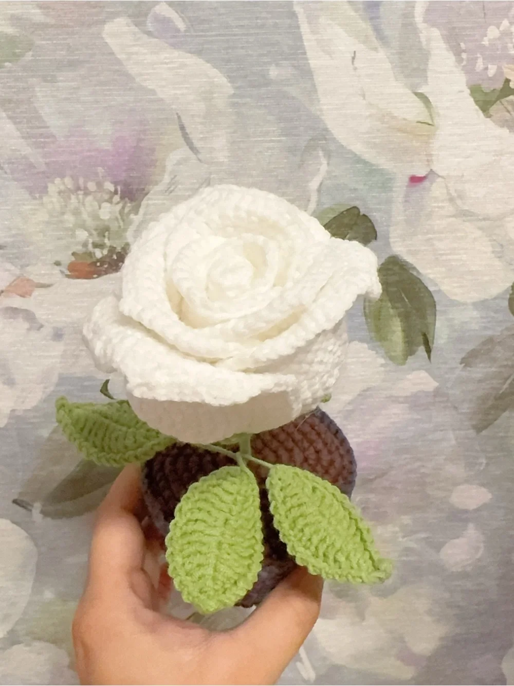Handmade White Crochet Rose Accent - Home Accents